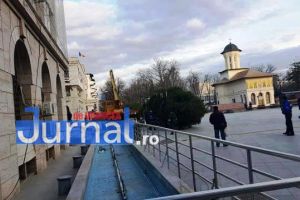 Bradul de Crăciun care va fi instalat în Piaţa Unirii a ajuns la Focşani