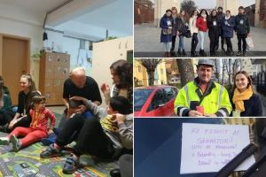 FOTO: Acţiune cu inima „la vedere” de Giving Tuesday, întreprinsă de studenţii din Liga Studenţilor a Universităţii „1 Decembrie 1918” din Alba Iulia