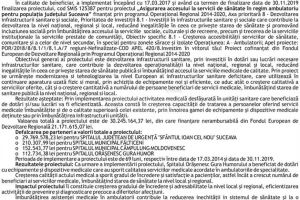 Finalizarea proiectului : „Asigurarea accesului la servicii de sănătate în regim ...