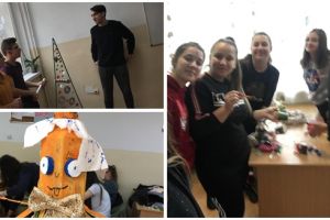 Copiii creează o pădure urbană de brazi în curtea Bastionului. Gaşca Zurli cântă la inaugurare