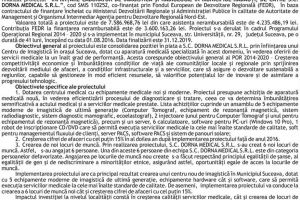 ”ÎNFIINȚARE LABORATOR DE IMAGISTICĂ ȘI RADIOLOGIE ÎN MUNICIPIUL RĂDĂUȚI, DE CĂTRE S. ...