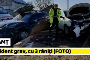 NEAMȚ: Un şofer căruia i s-a făcut rău a provocat un accident cu 3 răniţi (FOTO)