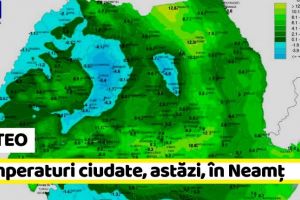 METEO: Temperaturi ciudate, astăzi, în Neamţ şi în ţară
