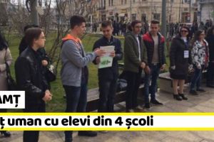 NEAMȚ: Lanţ uman cu elevi din 4 şcoli în cadrul campaniei „Tu poţi face lumină”