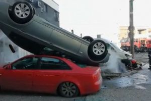 Galati: Explozie langa un hotel. Mai multe masini au fost aruncate in aer (galerie foto)  
