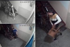FOTO/Video| Scandal în faţa unui bloc din Alba Iulia. Tineri surprinşi de propietari intrând violent în scară şi ameninţând: ”Haideţi mă în stradă că vă omorâm”