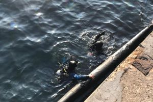 Scafandrii militari au participat la cautarea barbatului cazut cu stivuitorul in Portul Constanta (galerie foto) 