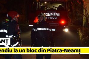 NEAMȚ: Incendiu, în această dimineaţă, la un apartament din Piatra-Neamţ. Locatarii blocului s-au autoevacuat