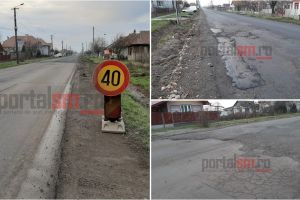 FOTO&VIDEO. Centura de la Botiz, „modernizată” direct cu gropi!