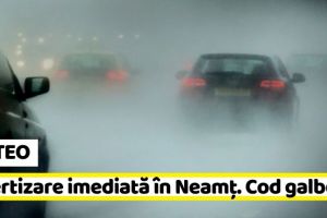 METEO: Avertizare imediată în Neamţ (13 decembrie). Cod galben