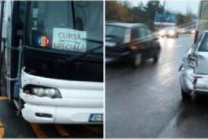 Accident rutier in zona Rovere, de pe bulevardul Tomis. Mai multe masini implicate, dintre care un microbuz de pasageri 
