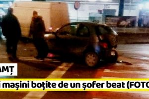 NEAMȚ: Trei maşini boţite de un şofer beat (FOTO)