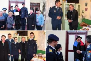 FOTO: Veteran de război din Alba, sărbătorit la 98 de ani, de Colegiul Naţional Militar „Mihai Viteazul”. „Să fiţi cinstiţi în munca voastră şi să nu fiţi egoişti”