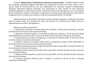 Anunţ începere proiect ”Modernizarea şi eficientizarea sistemului de iluminat public”