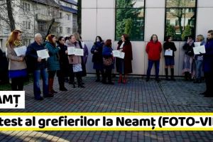 NEAMȚ: Protest al grefierilor la Neamţ (FOTO-VIDEO)