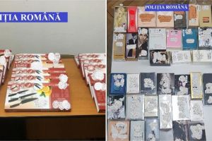 Parfumuri contrafăcute şi seturi de cuţite care erau oferite spre vânzare, în mod ilegal, CONFISCATE de poliţiştii din Sebeş