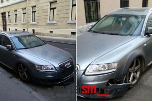 FOTO. Maşină de Satu Mare, abandonată pe o stradă din Cluj-Napoca. Proprietarul, căutat
