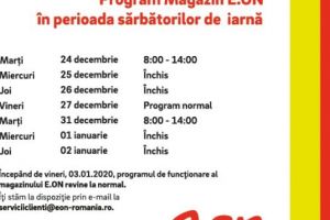 Program Magazin E.ON în perioada sărbătorilor de iarnă