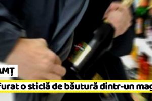 NEAMȚ: Doi tineri reţinuţi după ce au furat o sticlă de băutură dintr-un magazin