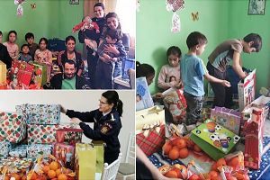 O altfel de intervenţie! Pompierii sătmăreni au dus daruri unei familii cu şapte copii