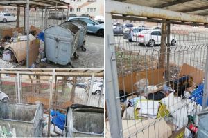 FOTO ȘTIREA TA. Colectarea „SELECTIVĂ” a gunoaielor murdăreşte imaginea oraşului. Containere goale, boxe pentru pubele pline