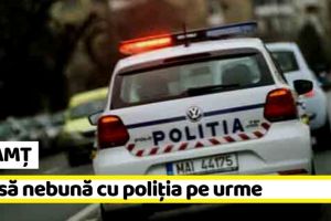 NEAMȚ: Cursă nebună cu poliţia pe urme. Tânărul, fără permis, şi-a abandonat maşina într-un râu şi a luat-o la fugă