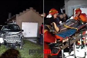 FOTO. ACTUALIZARE. Accident grav la Carei. Maşină proiectată într-o casă!