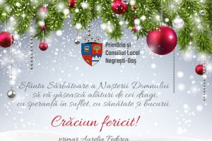Primarul oraşului Negreşti Oaş, Aurelia Fedorca, vă urează Sărbători frumoase şi binecuvântate! 