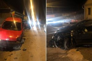 FOTO| Accident rutier în Aiud, pe drumul spre Feleud: Tamponare frontală între două autoturisme