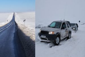 FOTO Contrast total! Cum arată drumul din Botoşani pe care acum 24 de ore nu se putea circula