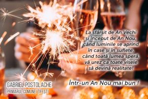 Gabriel Postolache, primarul comunei Țifeşti: „La mulţi ani, 2020! Vă urez ca toate visele să devină realitate!”