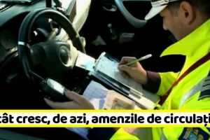 Naţional: Cu cât cresc, de astăzi, amenzile de circulaţie