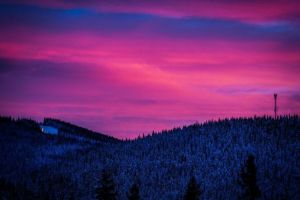 FOTO Apus de soare spectaculos pe pârtie la Păltiniş – Imaginile sunt superbe