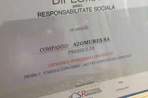 Azomureş, premiu pentru susţinerea comunităţii