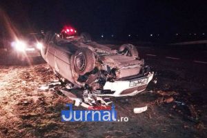 FOTO: Autoturism răsturnat la Pufeşti | Un copil a fost rănit în accident