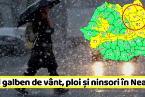 METEO: Cod galben de vânt şi ninsori în Neamţ