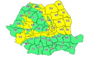 Atenţionare meteorologică: COD GALBEN de ninsori şi viscol în sudul şi estul judeţului Alba