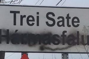 FOTO: Indicatoare bilingve vandalizate în Mureş şi Harghita!