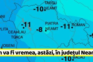 METEO: Cum va fi vremea, astăzi, în Neamţ. Prognoza meteo (7-8 ianuarie)