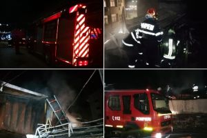 FOTO| Incendiu la o anexă gospodărească din comuna Scărişoara: Intervine Staţia de Pompieri Câmpeni