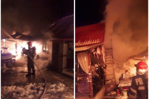 Casă distrusă de flăcări în Subpiatră, din cauza unui scurtcircuit la un boiler (FOTO)