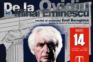 Teatrul Tony Bulandra prezintă spectacolul cu recitaluri poetice „De la  Ovidiu la Mihai Eminescu”