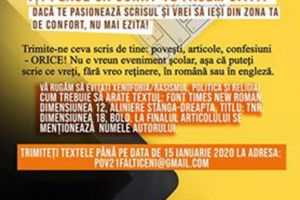 Concursul de scriere liberă pentru tinerii talentaţi „POVesteşte-ne, te facem auzit”