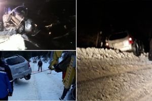 O nouă zi, un nou accident montan: Un cuplu din Sibiu a avut nevoie de sprijinul jandarmilor montani, după ce maşina lor a rămas într-un şanţ, în zona Luncile Prigoanei. A fost nevoie de un buldoexcavator pentru ca maşina să fie repusă pe drum