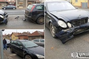 FOTO, VIDEO: Accident rutier cu pagube materiale, în Alba Iulia. Două autoturisme avariate, din cauza nerespectării distanţei regulamentare
