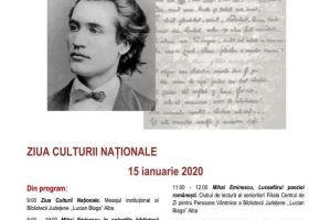 ASTĂZI: Ziua Culturii Naţionale şi aniversarea a 170 de ani de la naşterea poetului naţional Mihai Eminescu, sărbătorite la Biblioteca Judeţeană „Lucian Blaga” Alba. PROGRAMUL manifestărilor