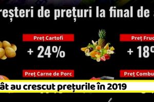 Cu cât au crescut preţurile până la sfârşitul anului trecut