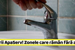 NEAMȚ: Avarii ApaServ! Zonele care rămân, astăzi, fără apă (17 ianuarie)