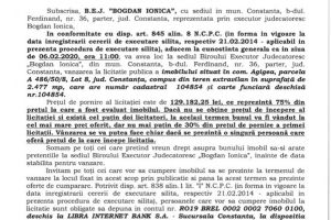 Licitatie publica pentru vanzarea unui imobil din comuna Agigea