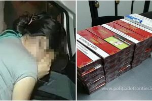 FOTO. Șoferiţă prinsă cu trei genţi pline de ţigări de contrabandă, în Satu Mare